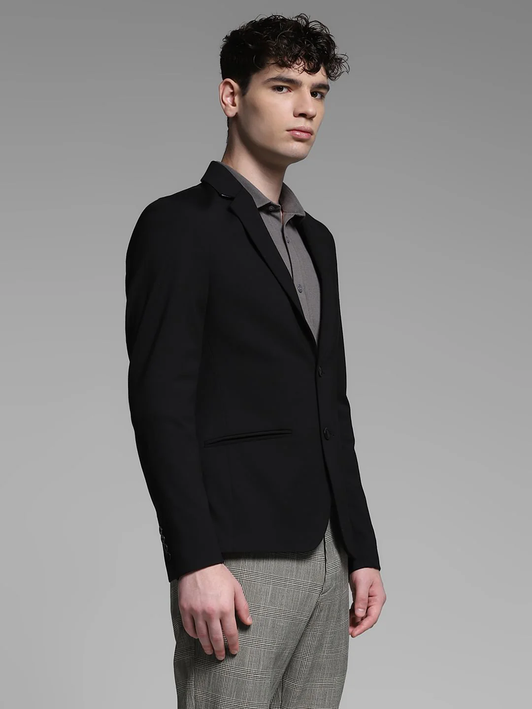 Black Stretch Formal Blazer - Image 3