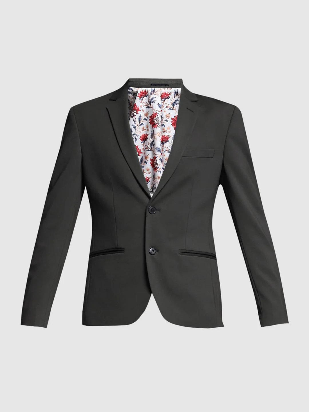Dark Grey Stretch Formal Blazer - Image 7