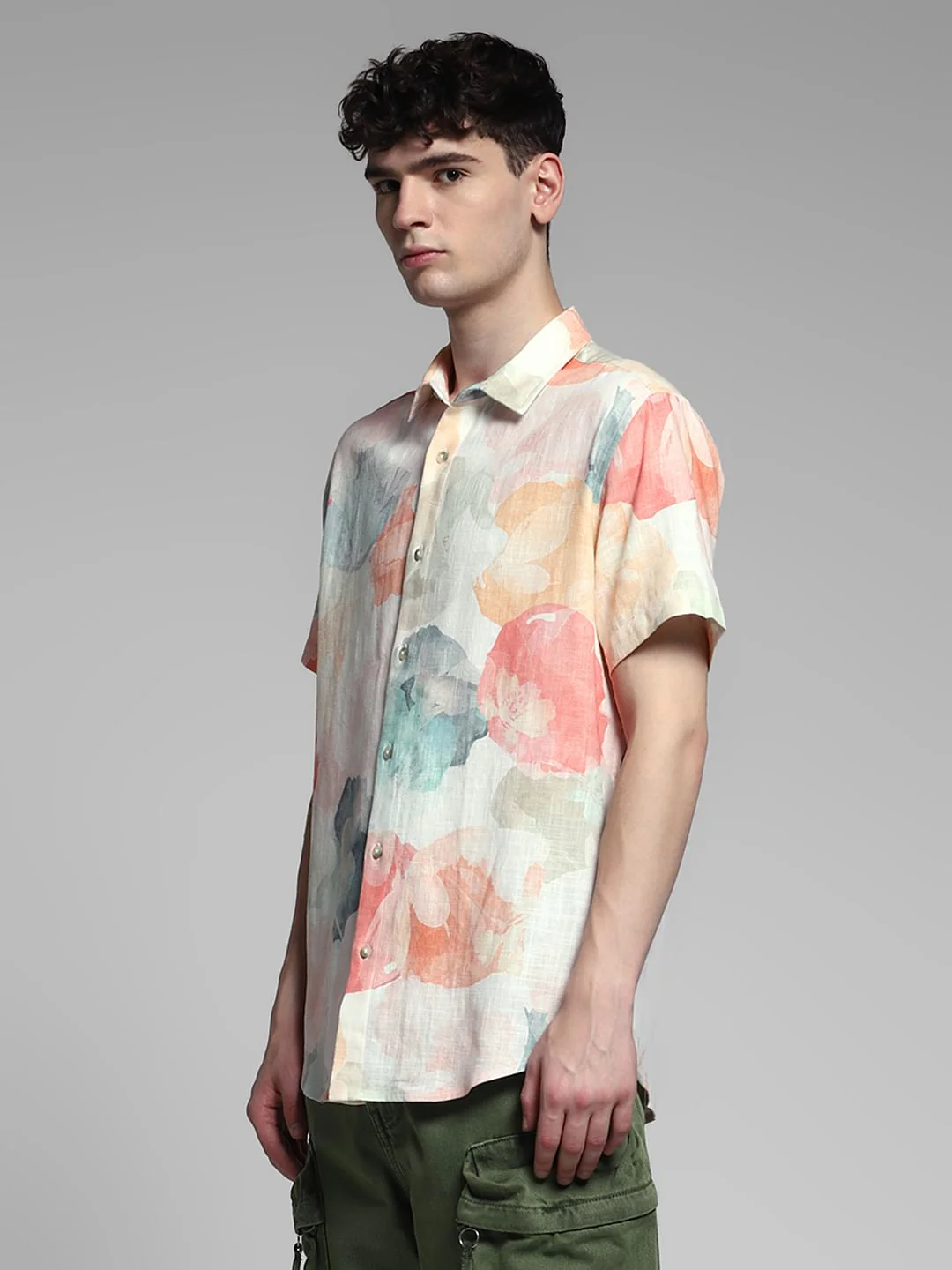 Coral Printed Cotton Shirt - Image 3