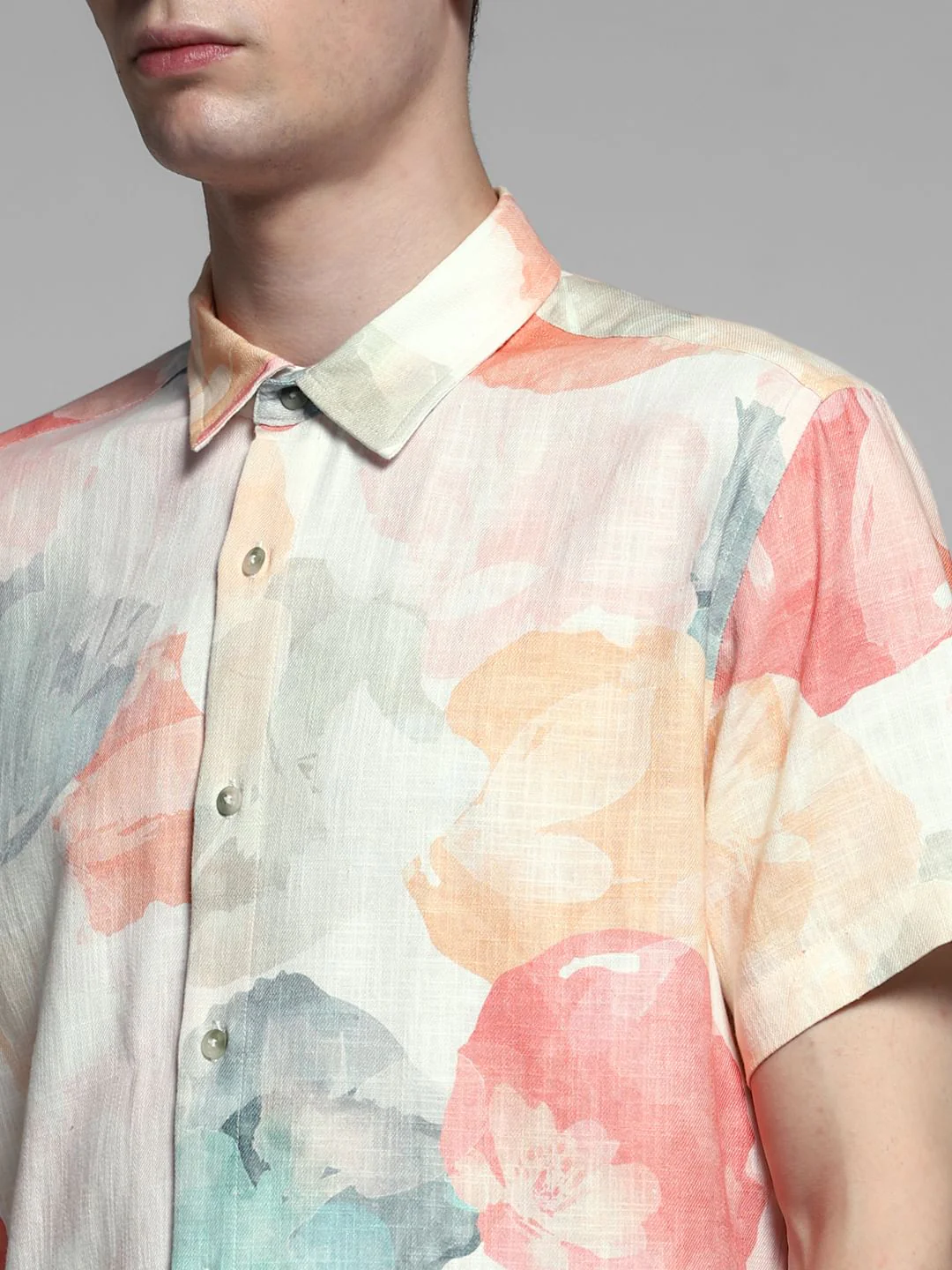 Coral Printed Cotton Shirt - Image 5