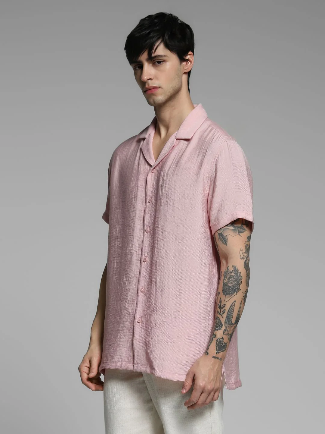 Pink Rayon Comfort Fit Shirt - Image 3