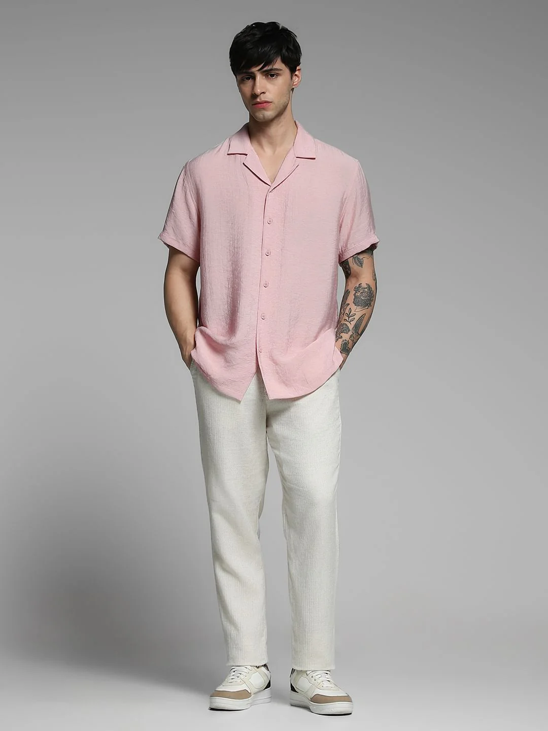 Pink Rayon Comfort Fit Shirt - Image 6