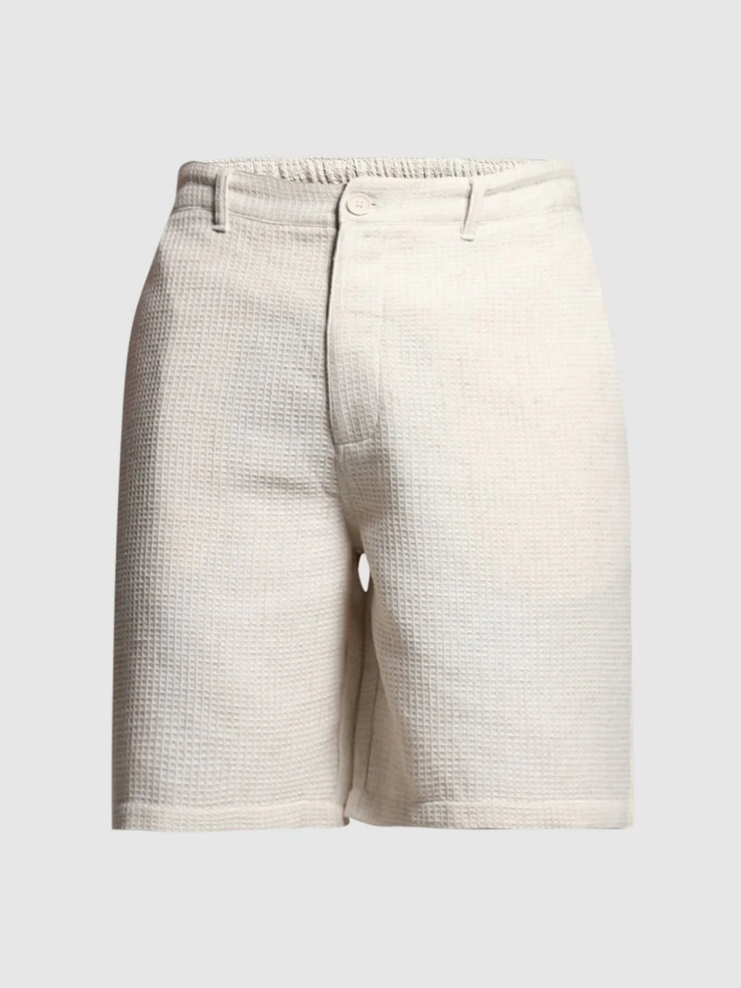 Ecru Waffle Textured Co-ord Set Shorts - Image 7