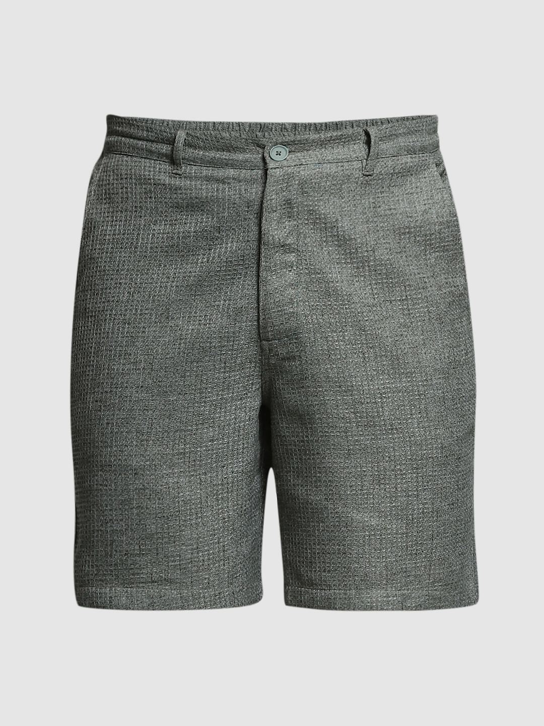 Olive Green Dobby Co-ord Set Shorts - Image 7