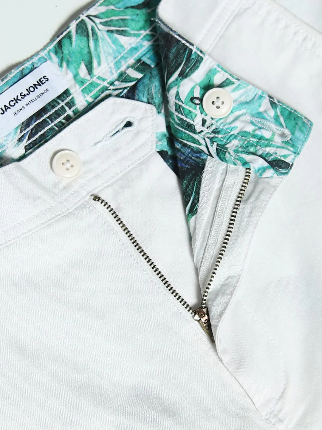 White Mid Rise Cotton Shorts - Image 5