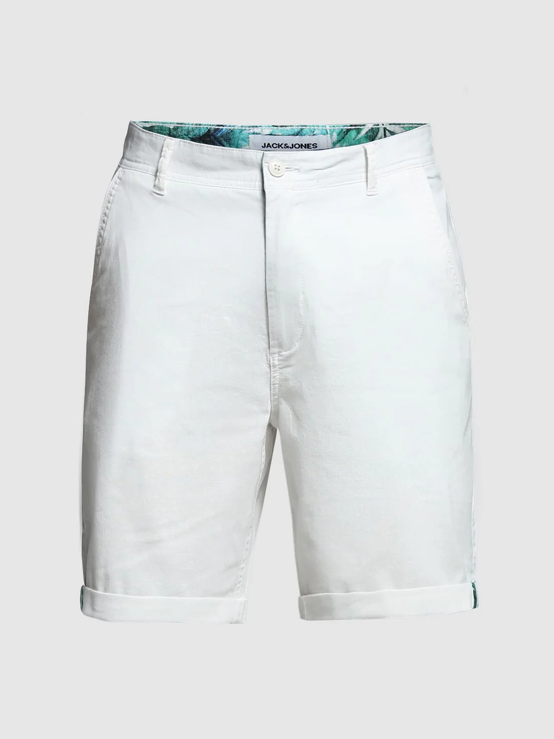 White Mid Rise Cotton Shorts - Image 7