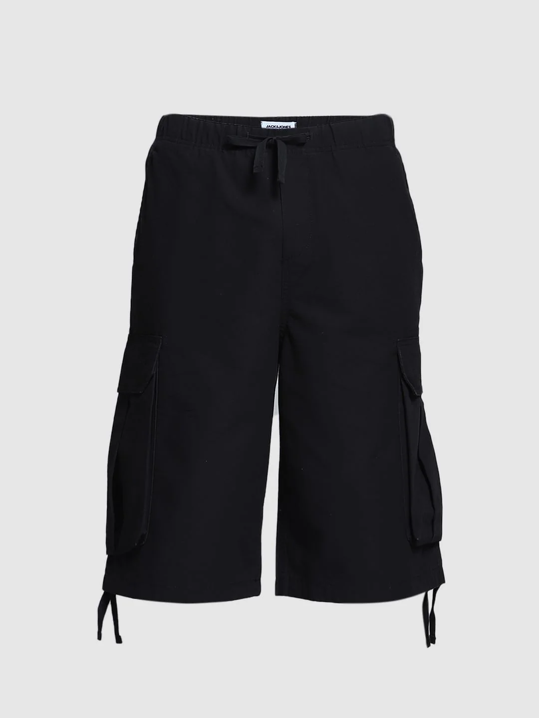 Black Mid Rise Cargo Jogger Shorts - Image 6