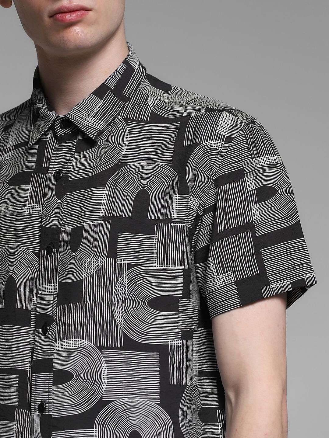 Black Abstract Print Shirt - Image 5