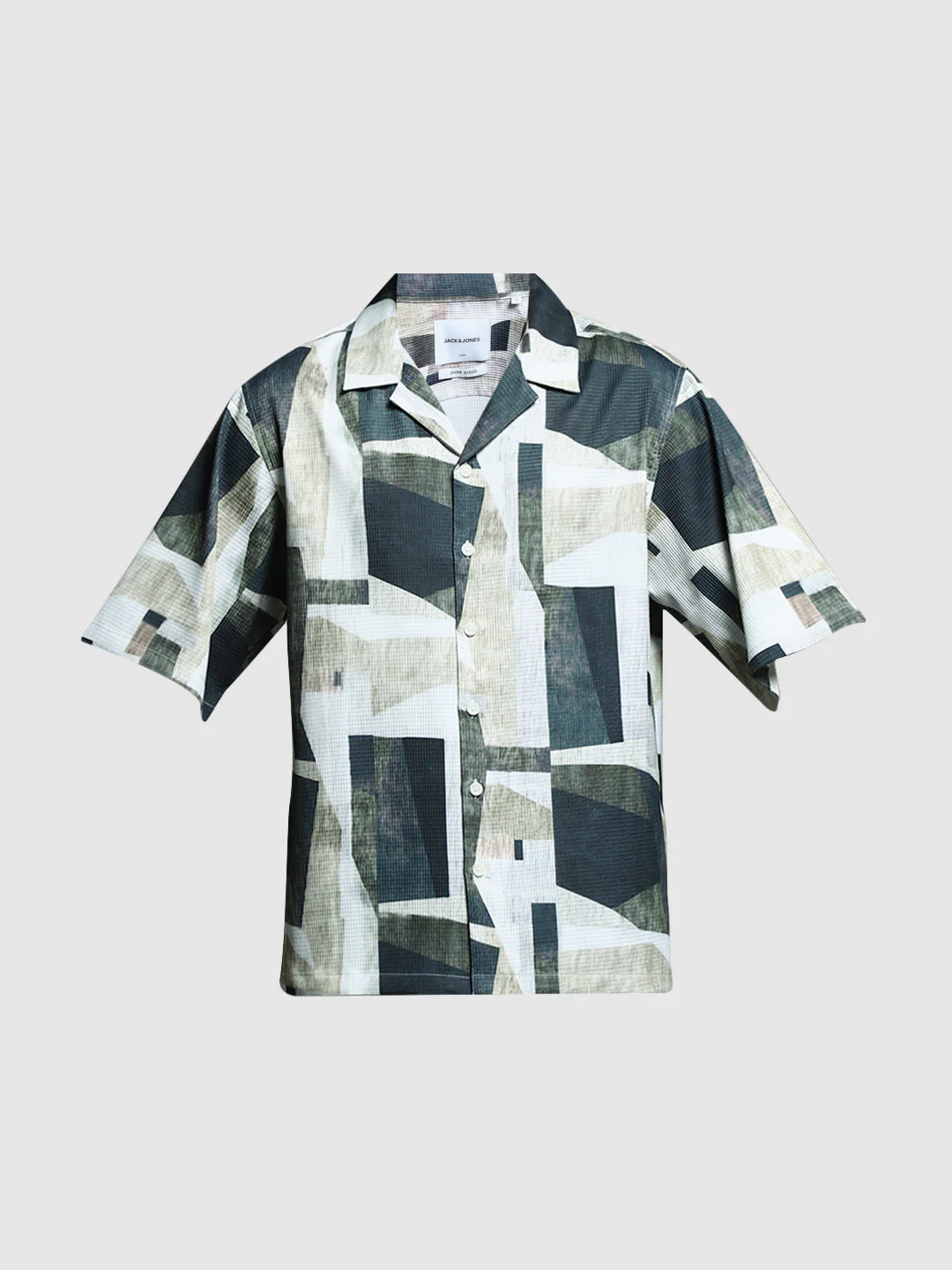 Green Printed Oversized Shirt - Image 7
