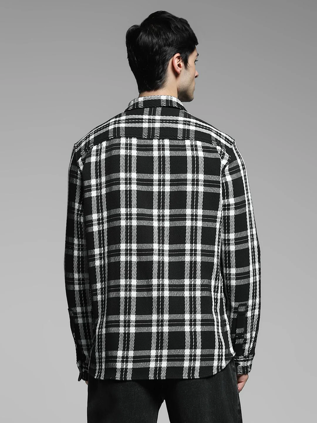 Black Check Print Shirt - Image 4