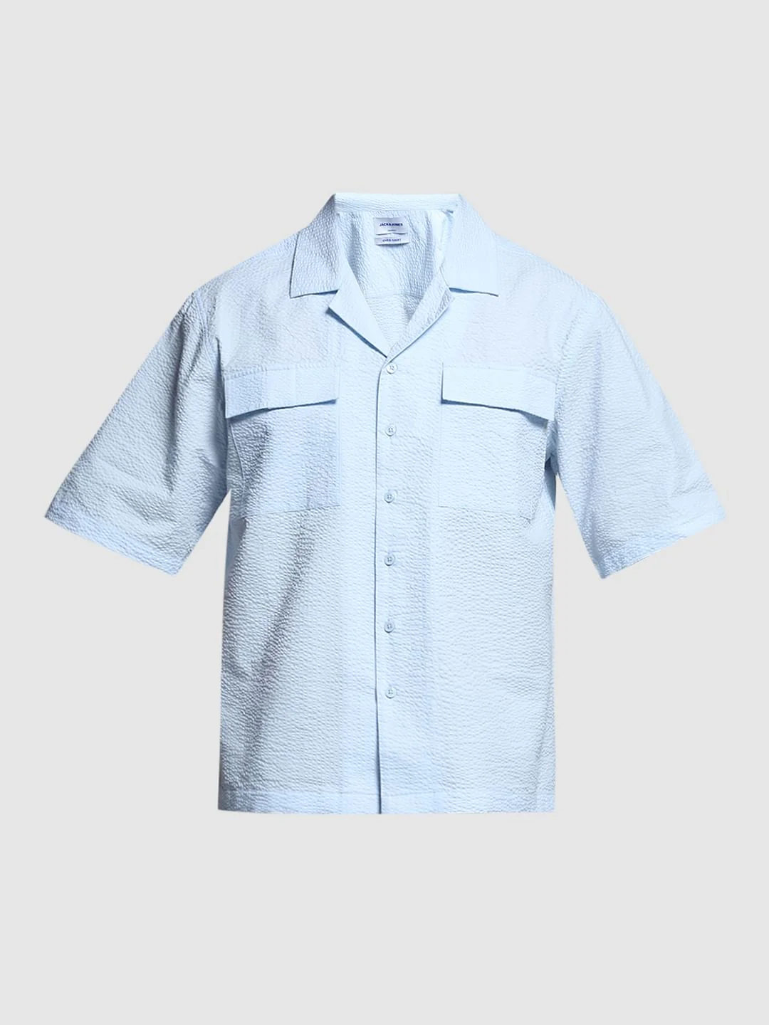 Sky Blue Oversized Cotton Shirt - Image 7