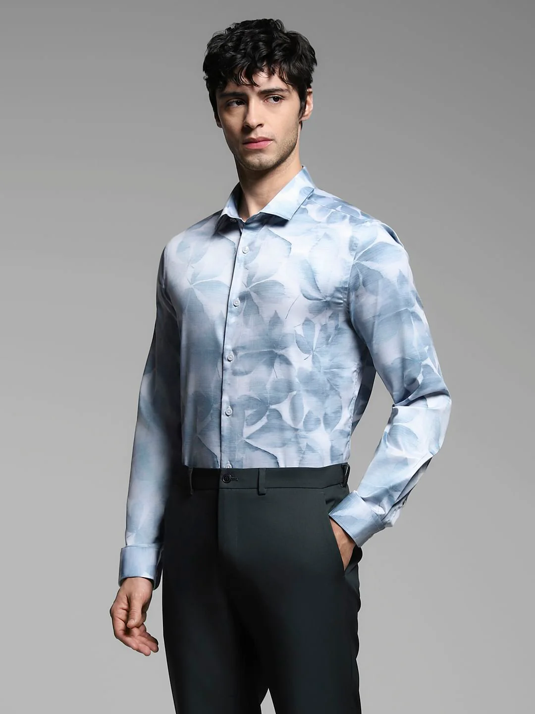 White Floral Print Cotton Shirt - Image 3