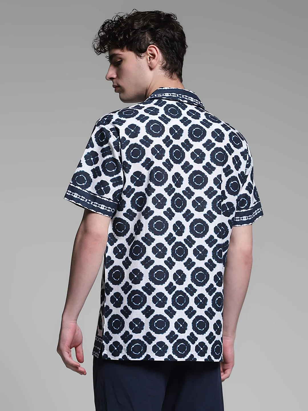 Blue Abstract Print Shirt - Image 4