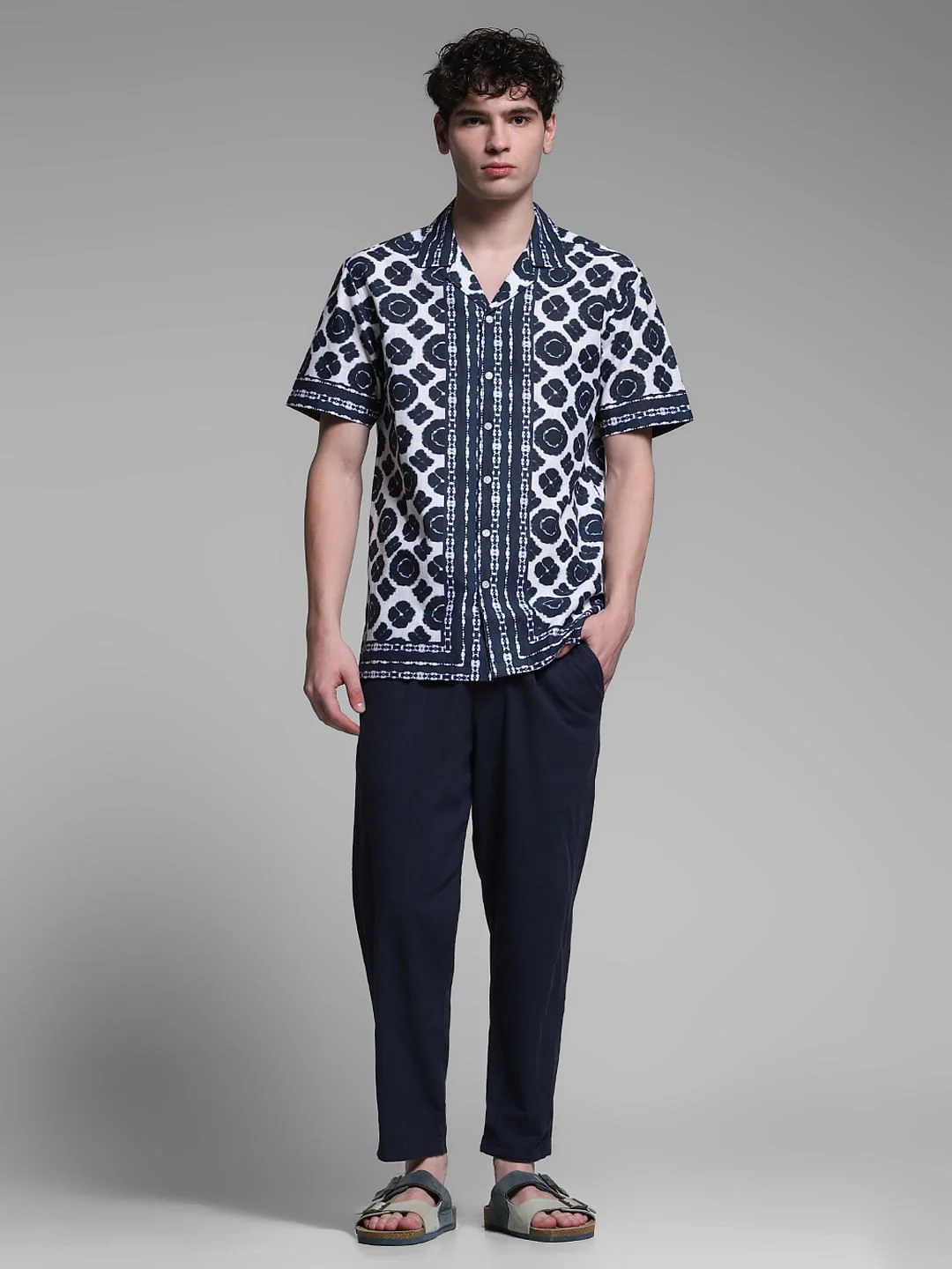 Blue Abstract Print Shirt - Image 6