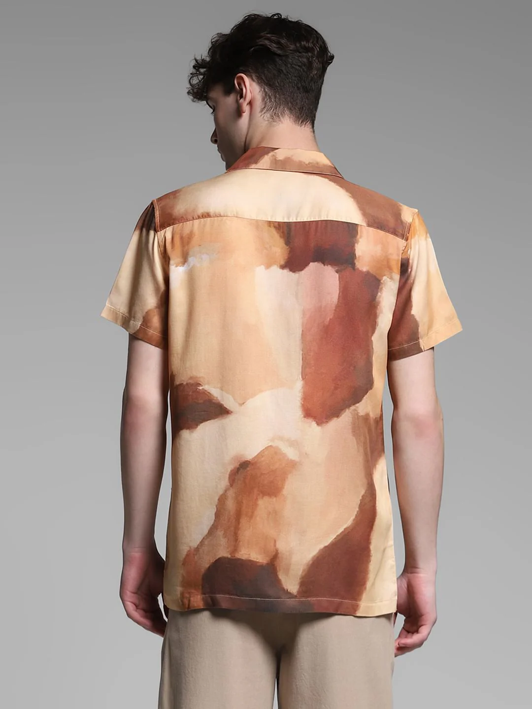 Brown Printed Lyocell Shirt - Image 4
