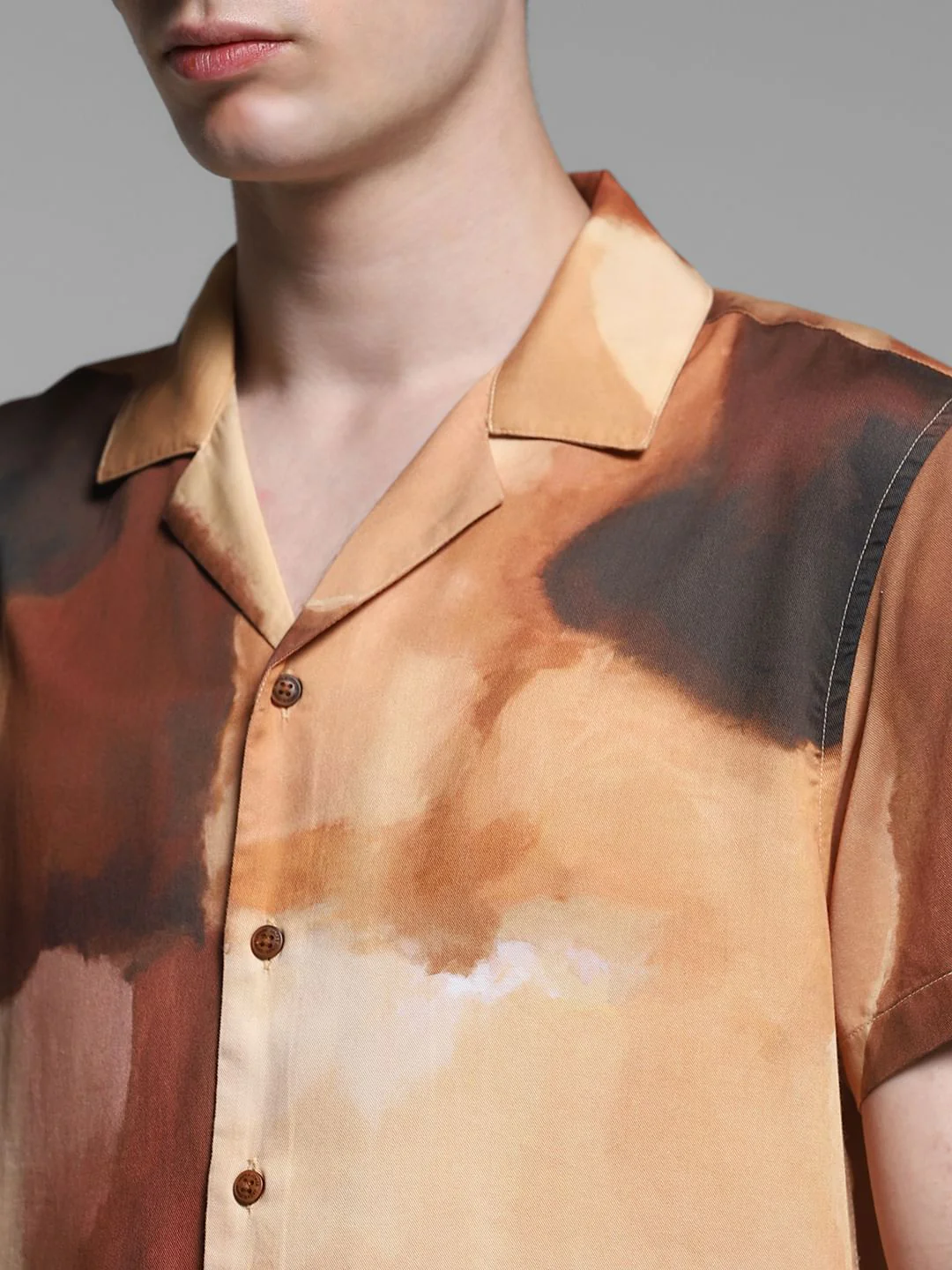 Brown Printed Lyocell Shirt - Image 5