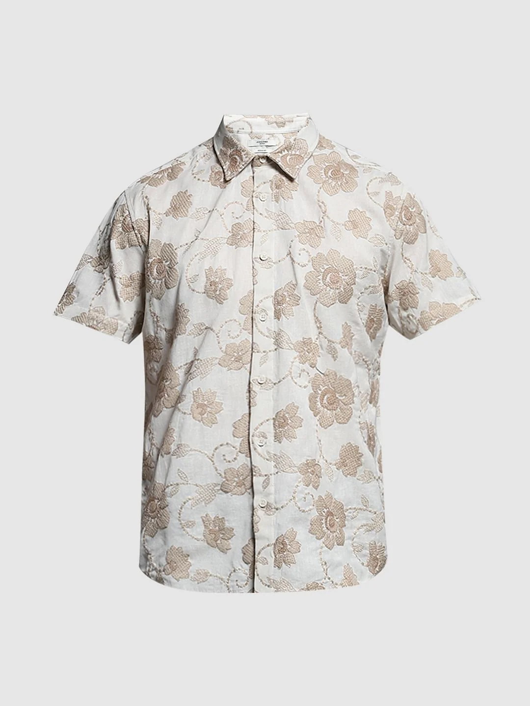 Brown Embroidered Cotton Shirt - Image 7
