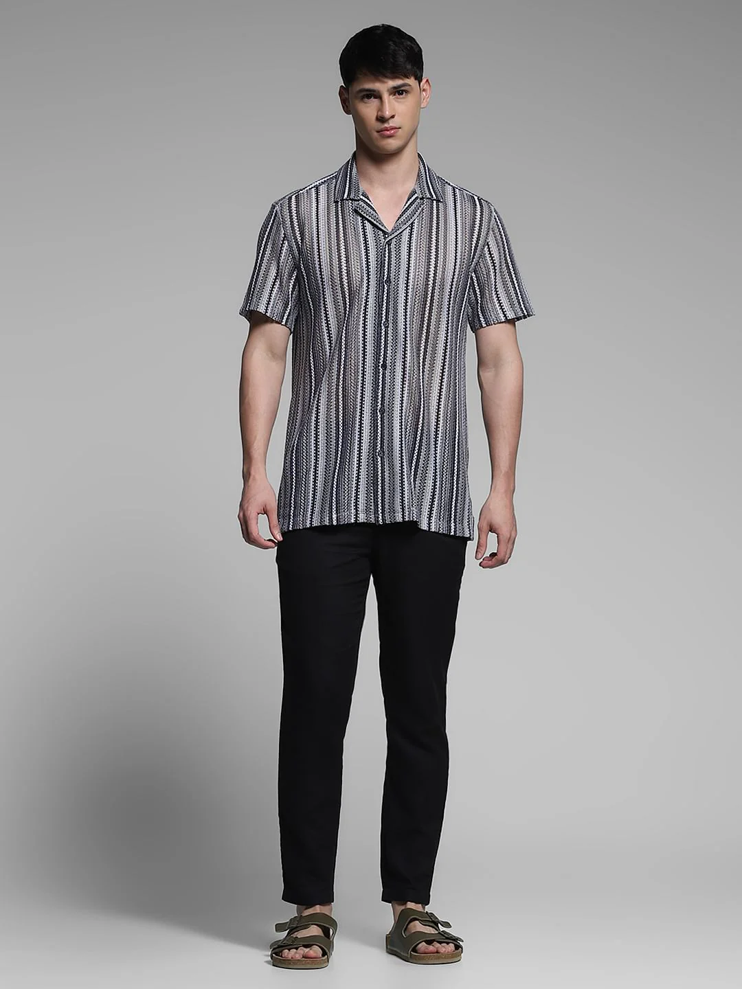 Black Striped Cotton Shirt - Image 6