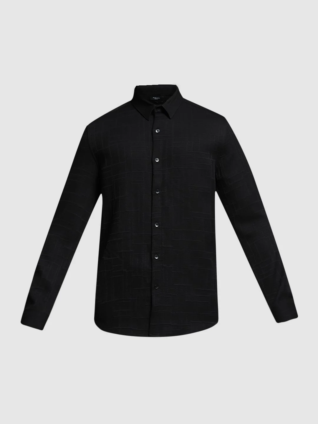 Black Full Sleeves Knitted Shirt - Image 7