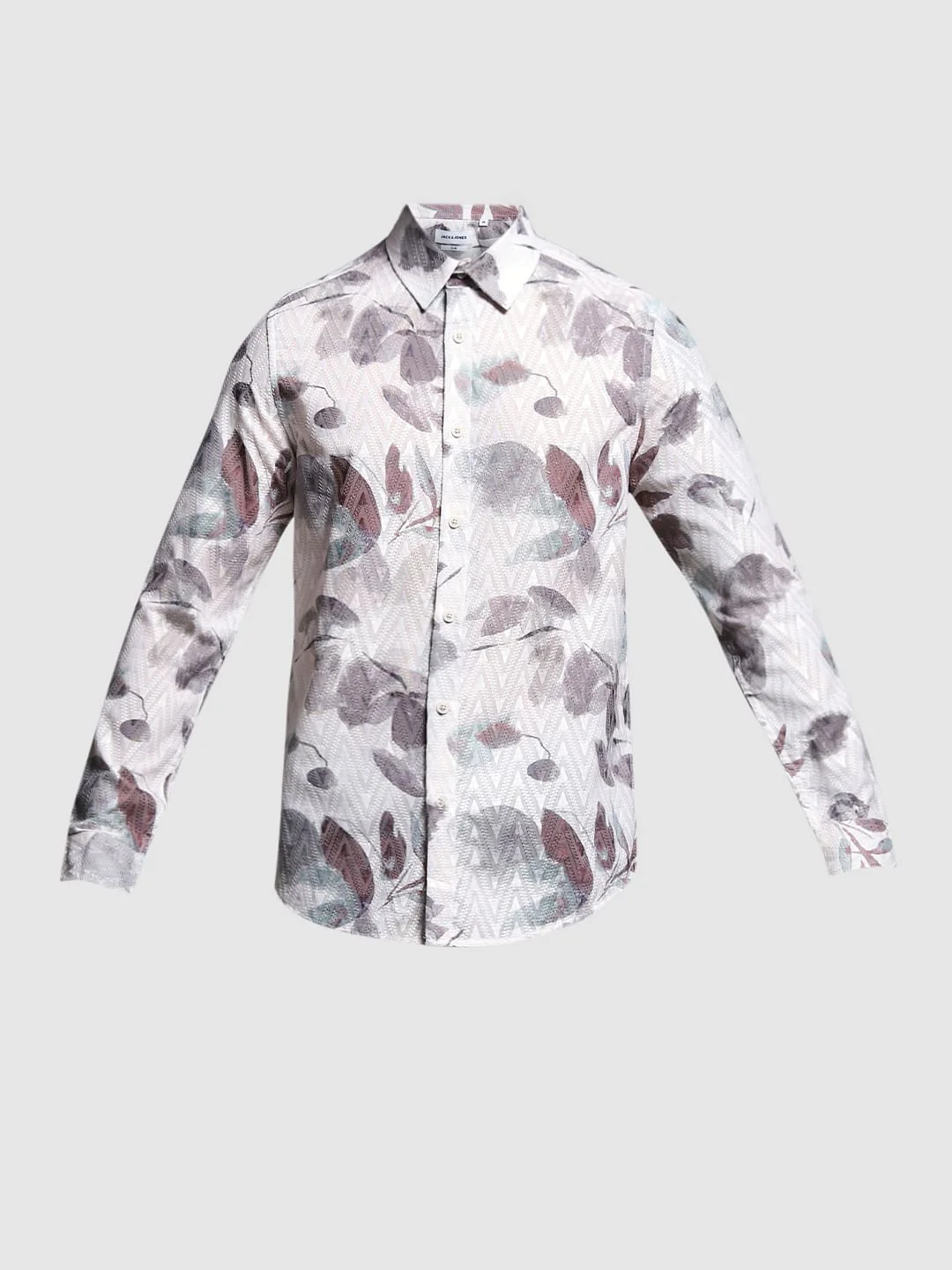 Light Beige Printed Full Sleeves Shirt - Image 7