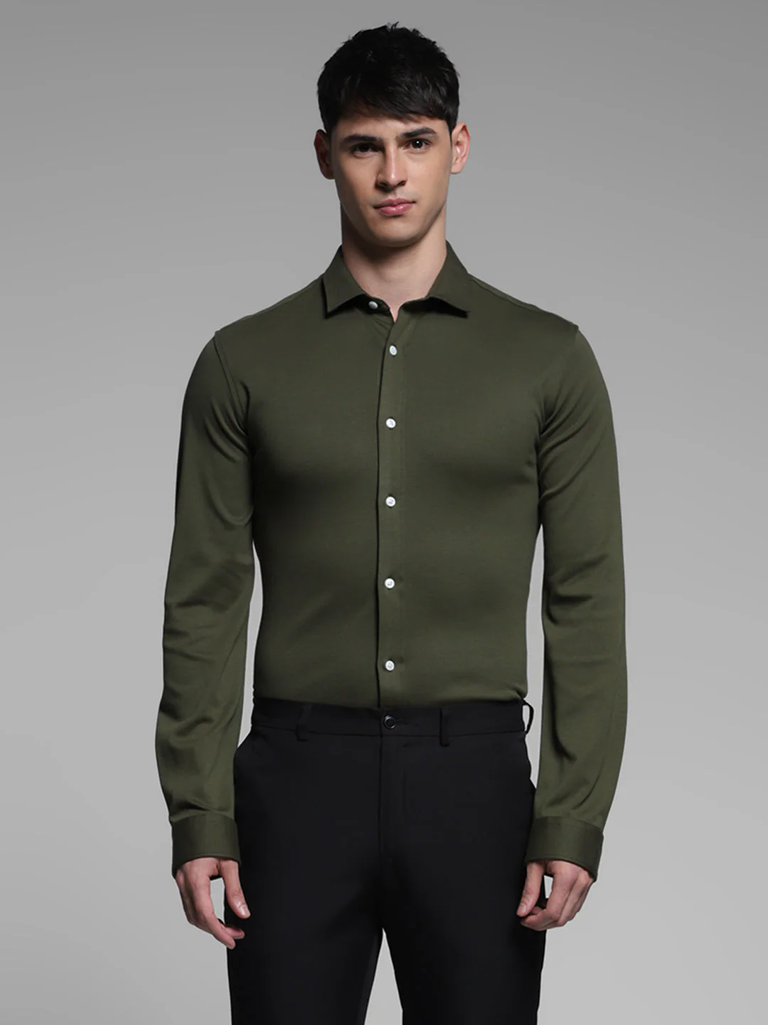Green Cotton Knit Shirt - Image 2