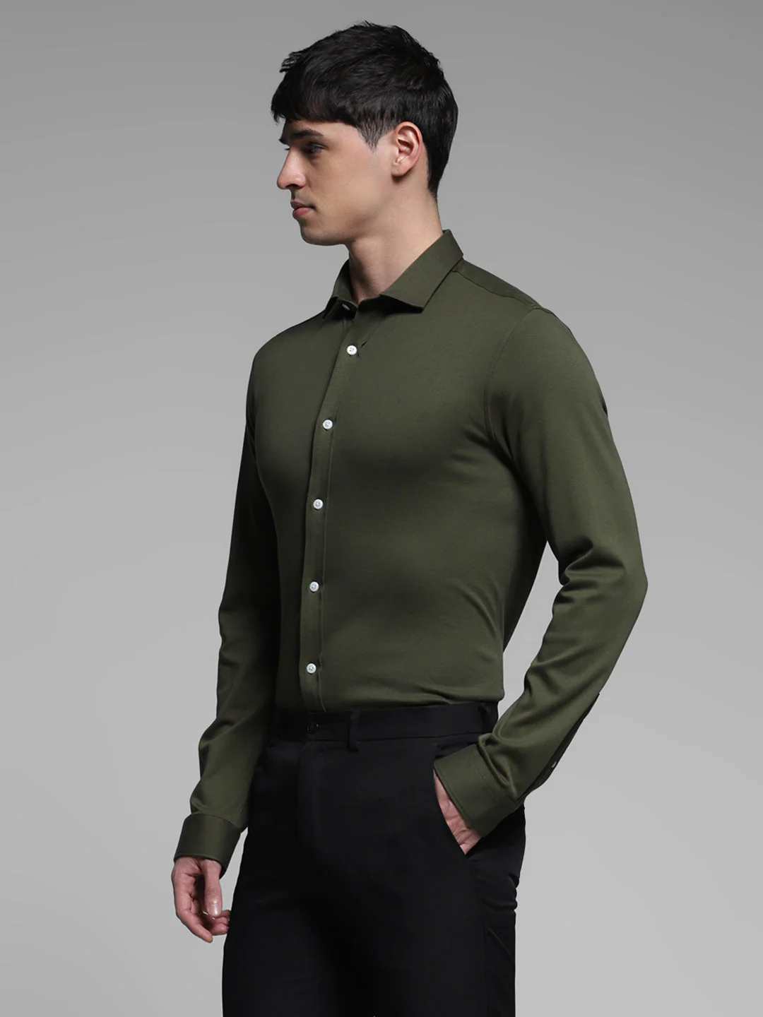 Green Cotton Knit Shirt - Image 3