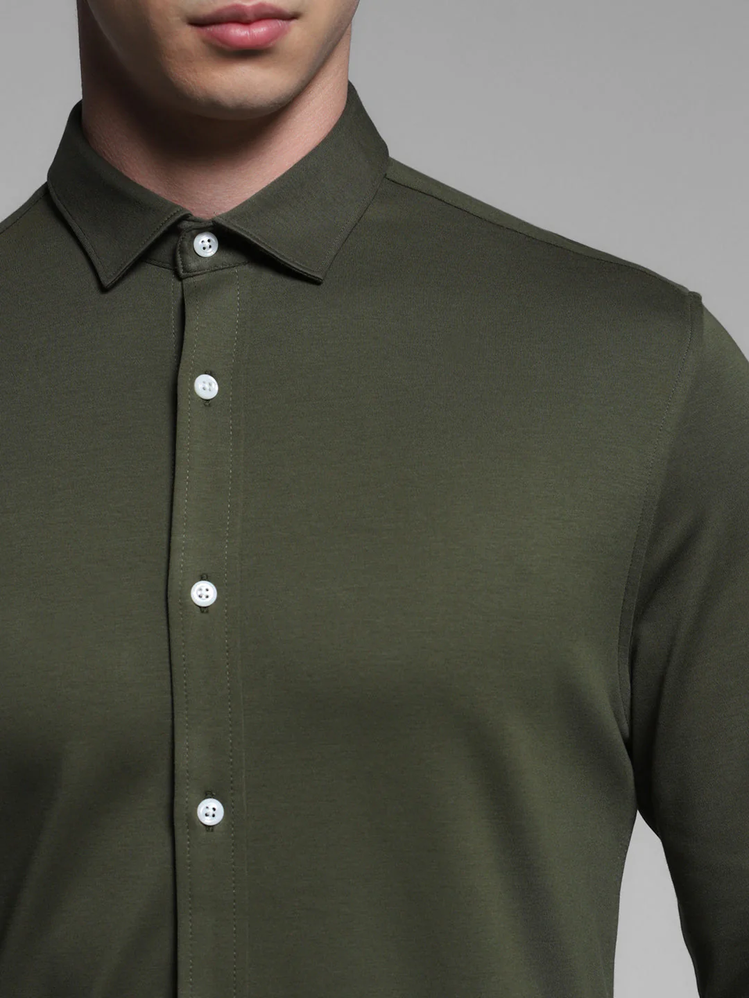 Green Cotton Knit Shirt - Image 5