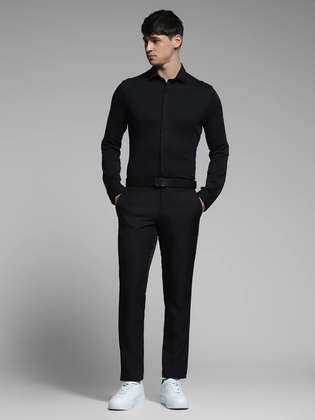 Black Cotton Knit Shirt - Image 6