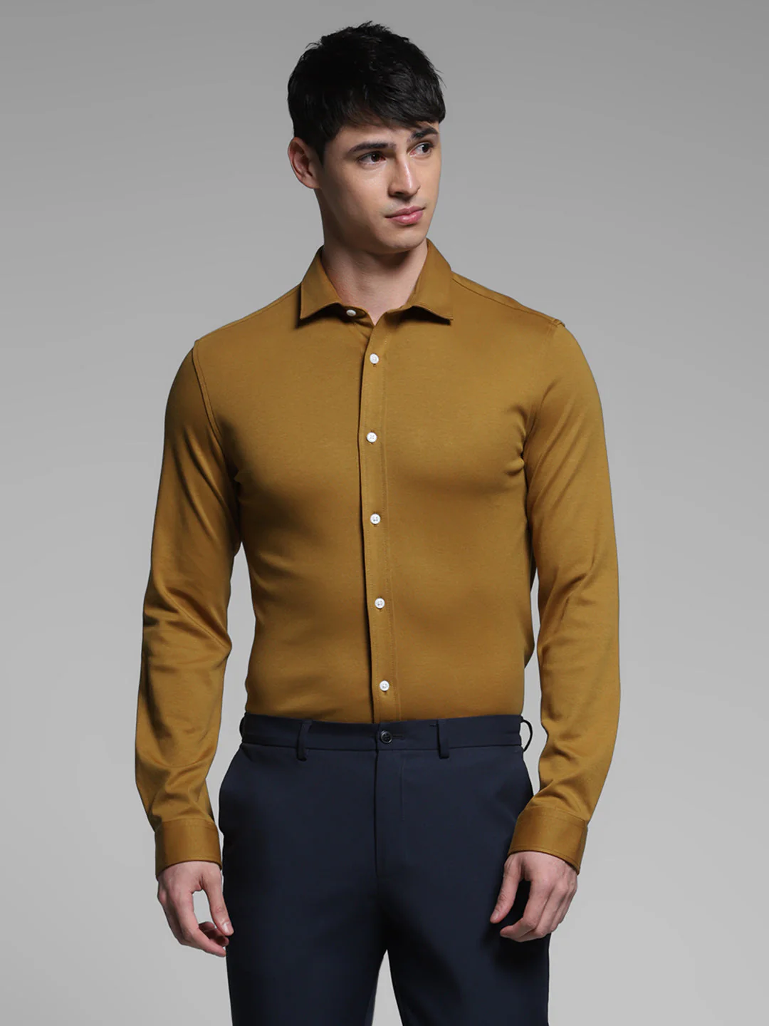 Brown Cotton Knit Shirt - Image 2