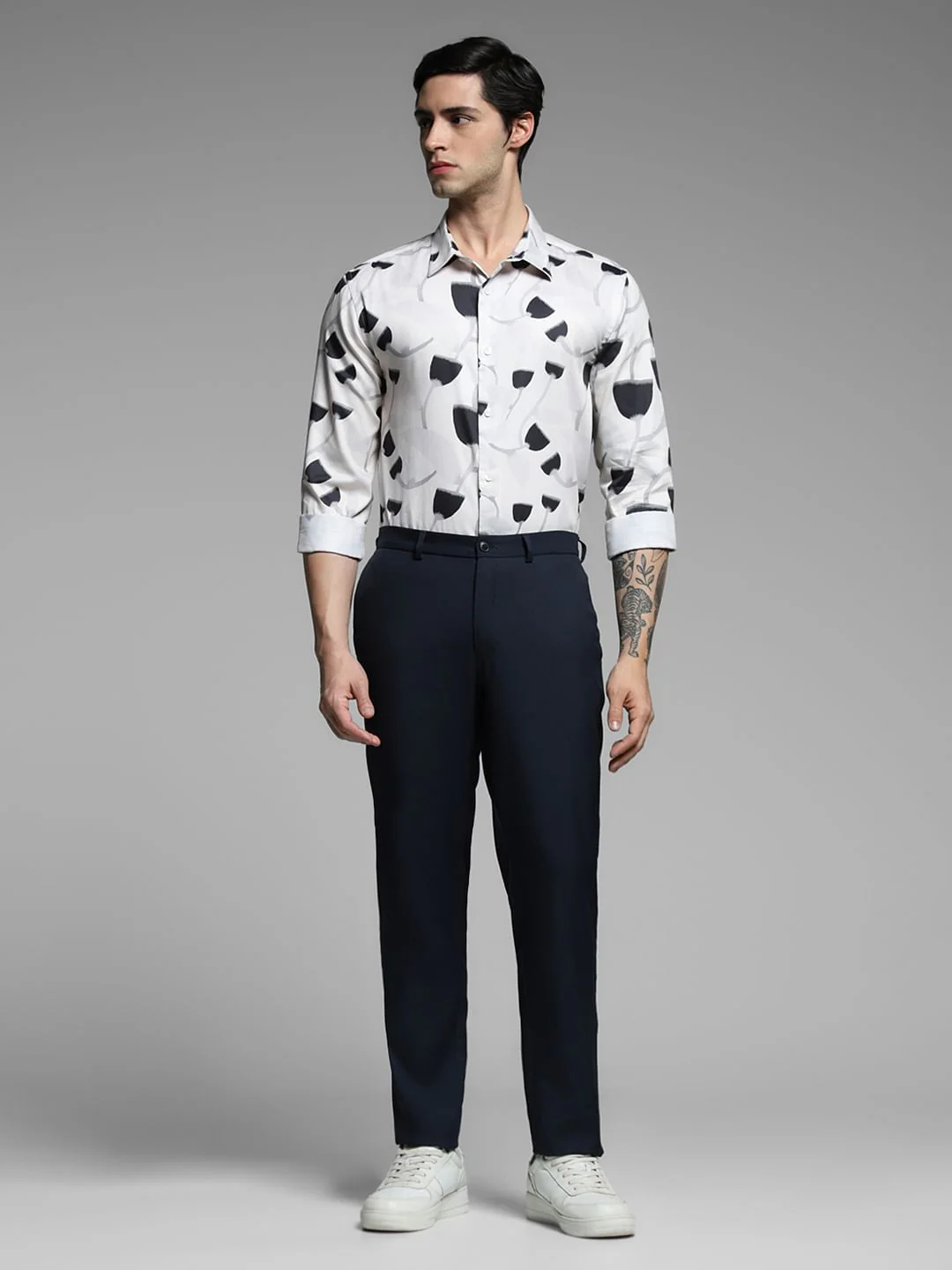 White Printed Cotton Shirt - Image 6