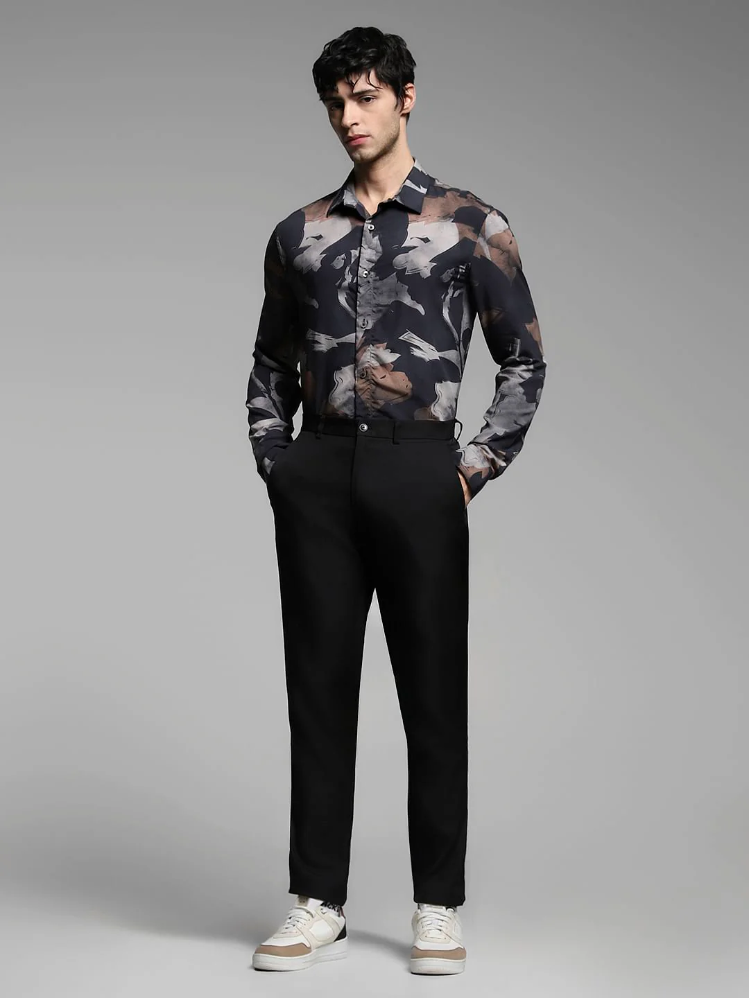 Black Printed Cotton Shirt - Image 6