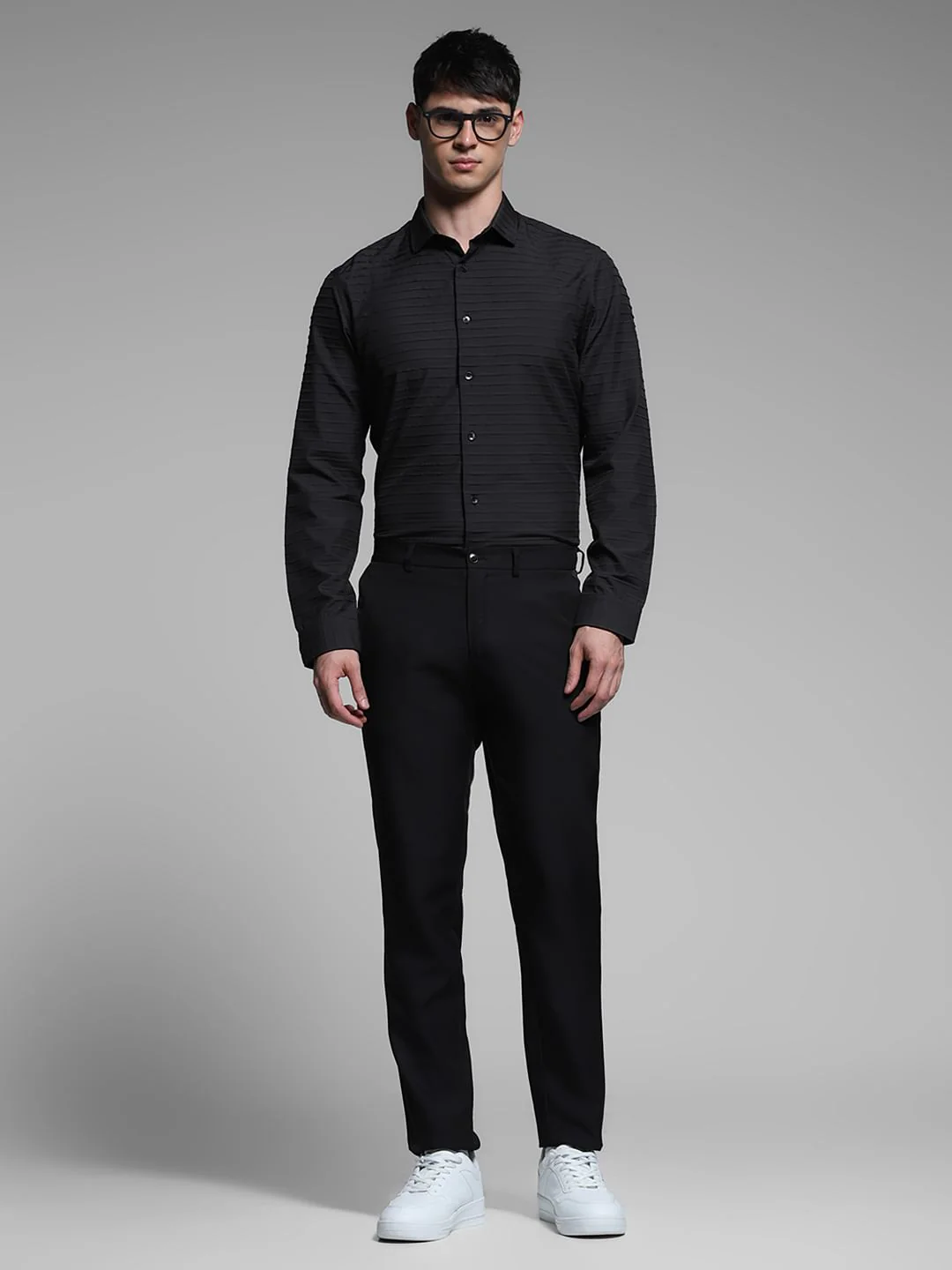 Black Slim Fit Full Sleeves Shirt - Image 6