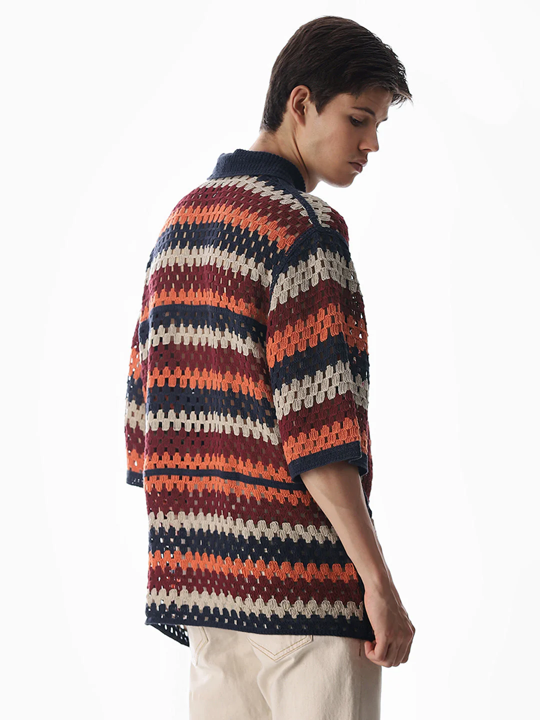 Multi-Colour Knitted Crochet Shirt - Image 4