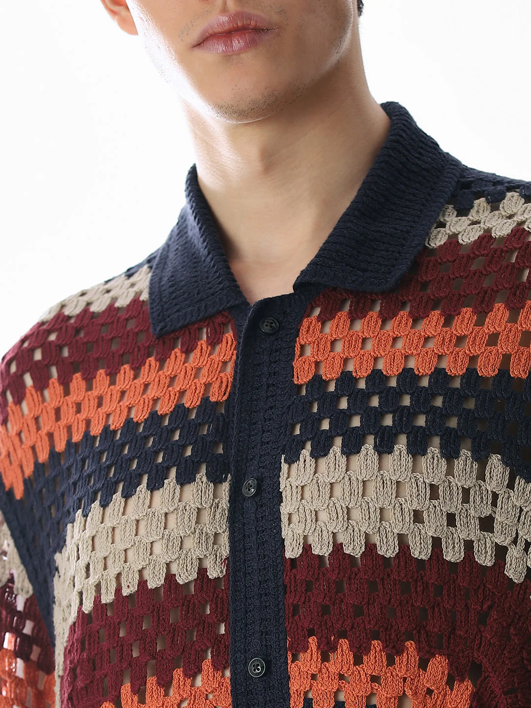 Multi-Colour Knitted Crochet Shirt - Image 5