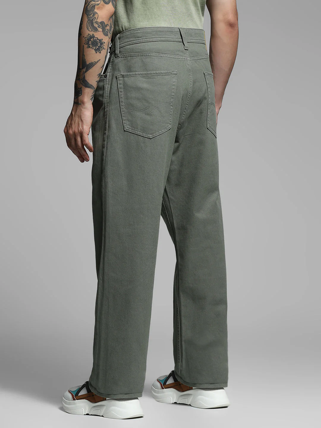 Dark Green Mid Rise Pants - Image 3