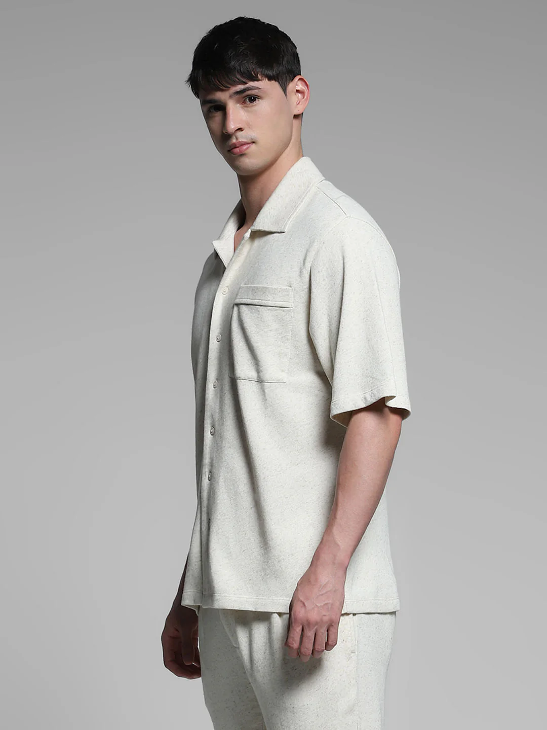 Off-White Cotton Co-ord Oversized Shirt - Image 3