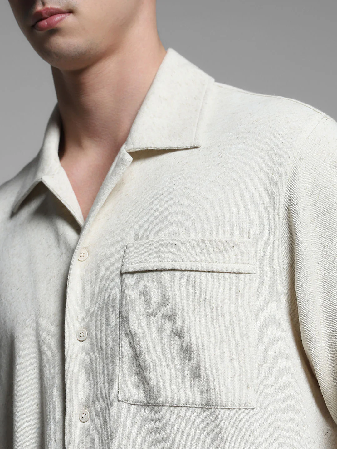 Off-White Cotton Co-ord Oversized Shirt - Image 5
