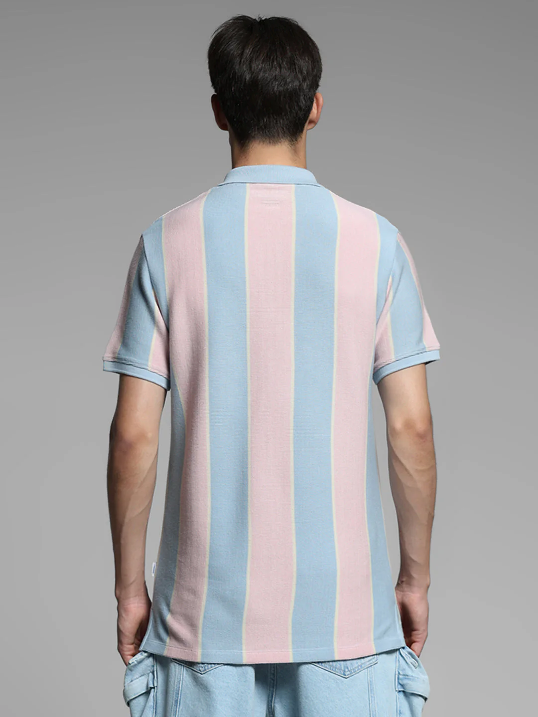 Pink Colourblocked Cotton Polo - Image 9