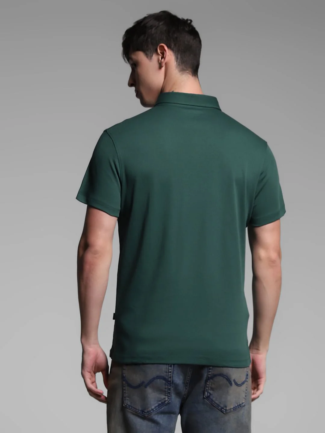 Dark Green Cotton Polo - Image 4
