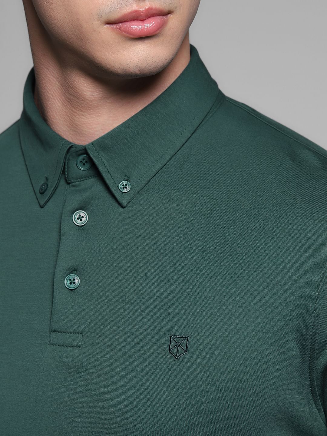 Dark Green Cotton Polo - Image 5