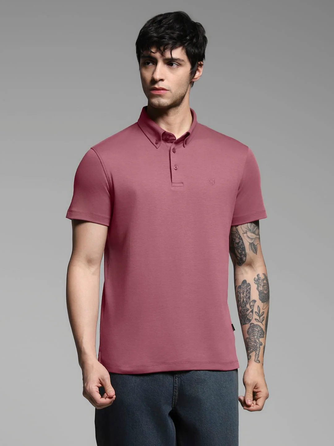 Dark Plum Cotton Polo - Image 2