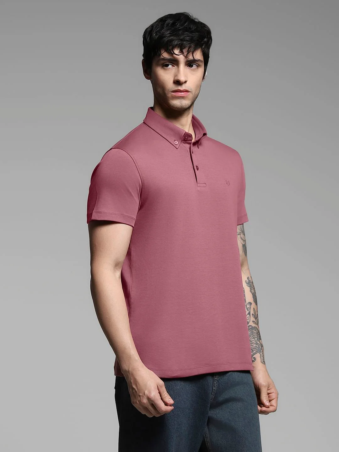 Dark Plum Cotton Polo - Image 3