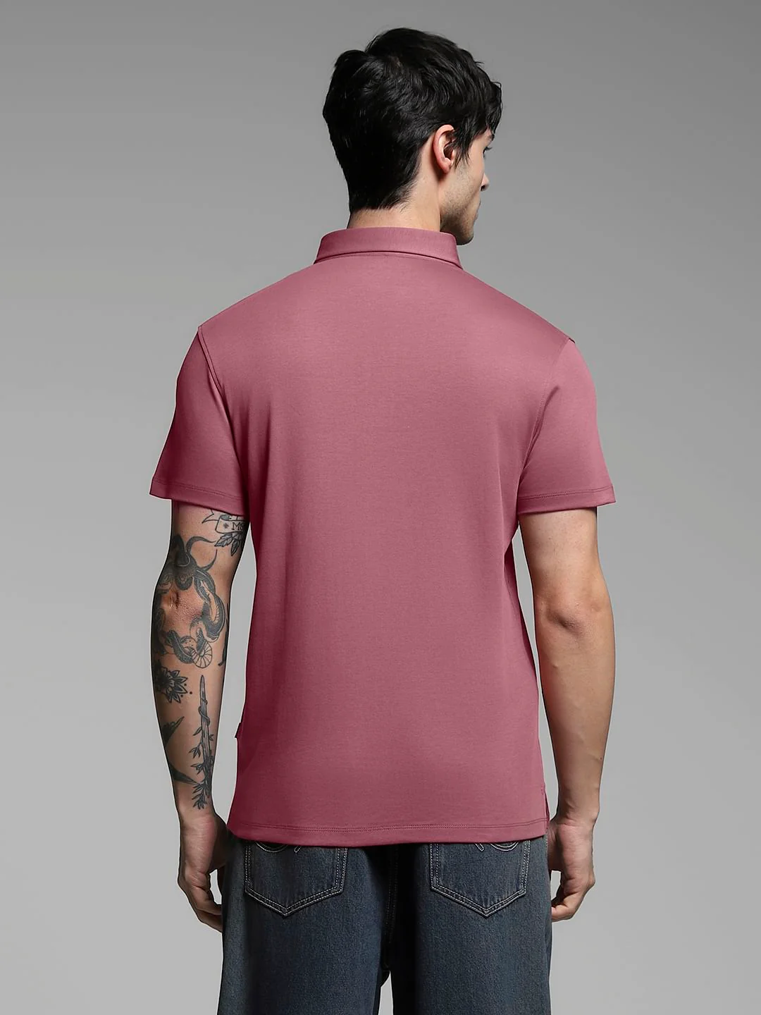 Dark Plum Cotton Polo - Image 4