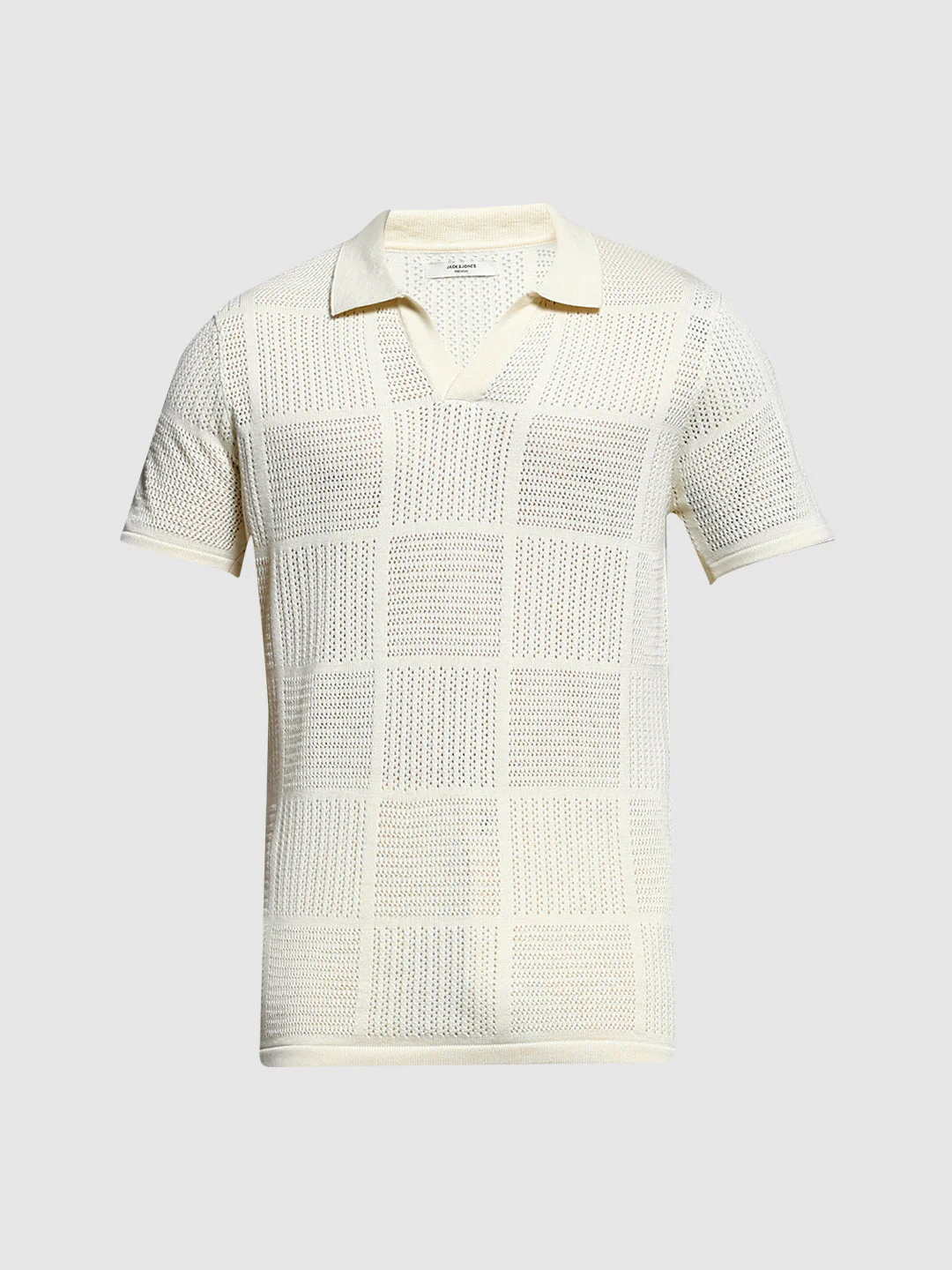 White Cotton Jacquard Polo - Image 7