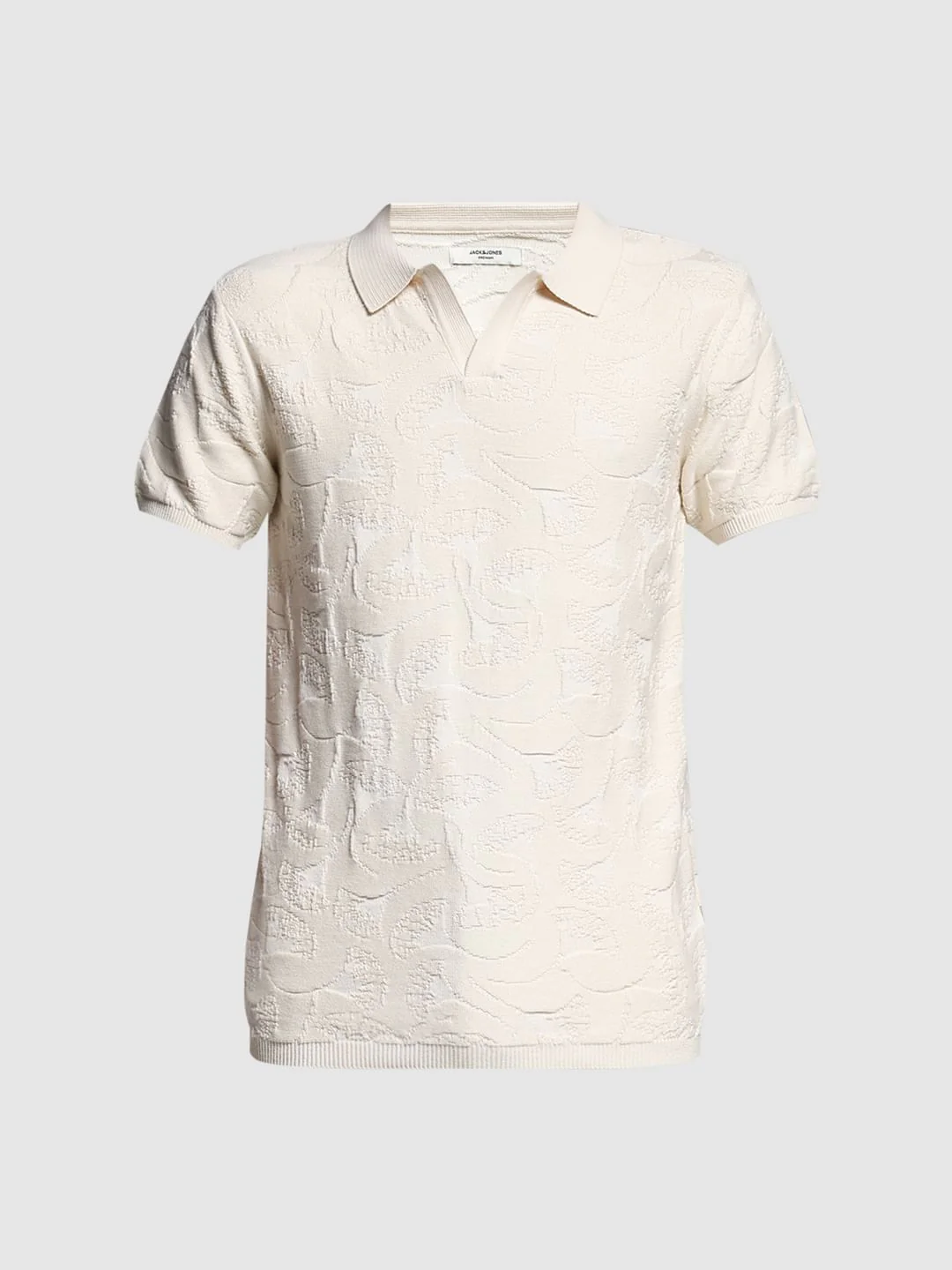 Brown Jacquard Knit Cotton Polo - Image 7
