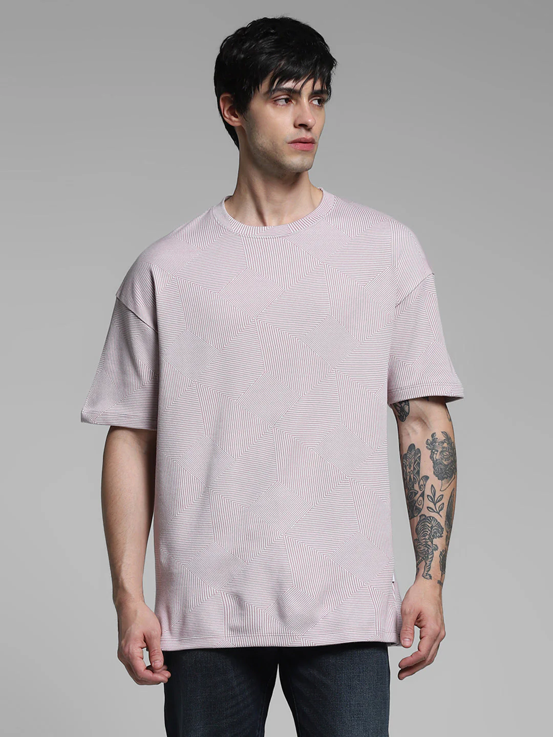 Lilac Crew Neck Oversized T-shirt - Image 2