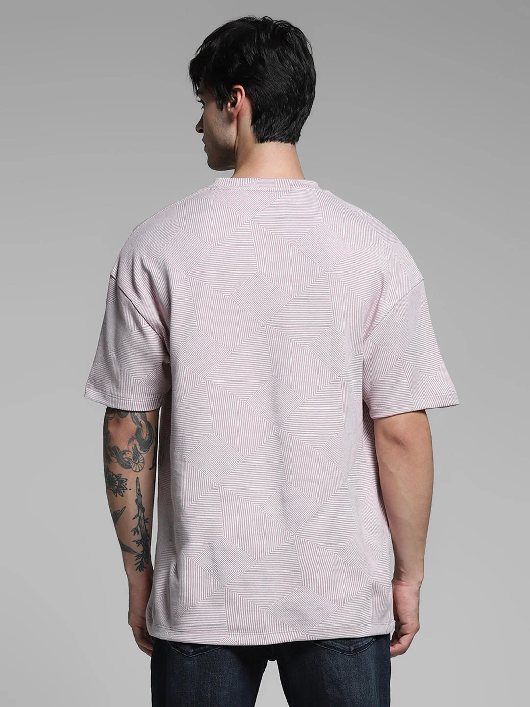 Lilac Crew Neck Oversized T-shirt - Image 4