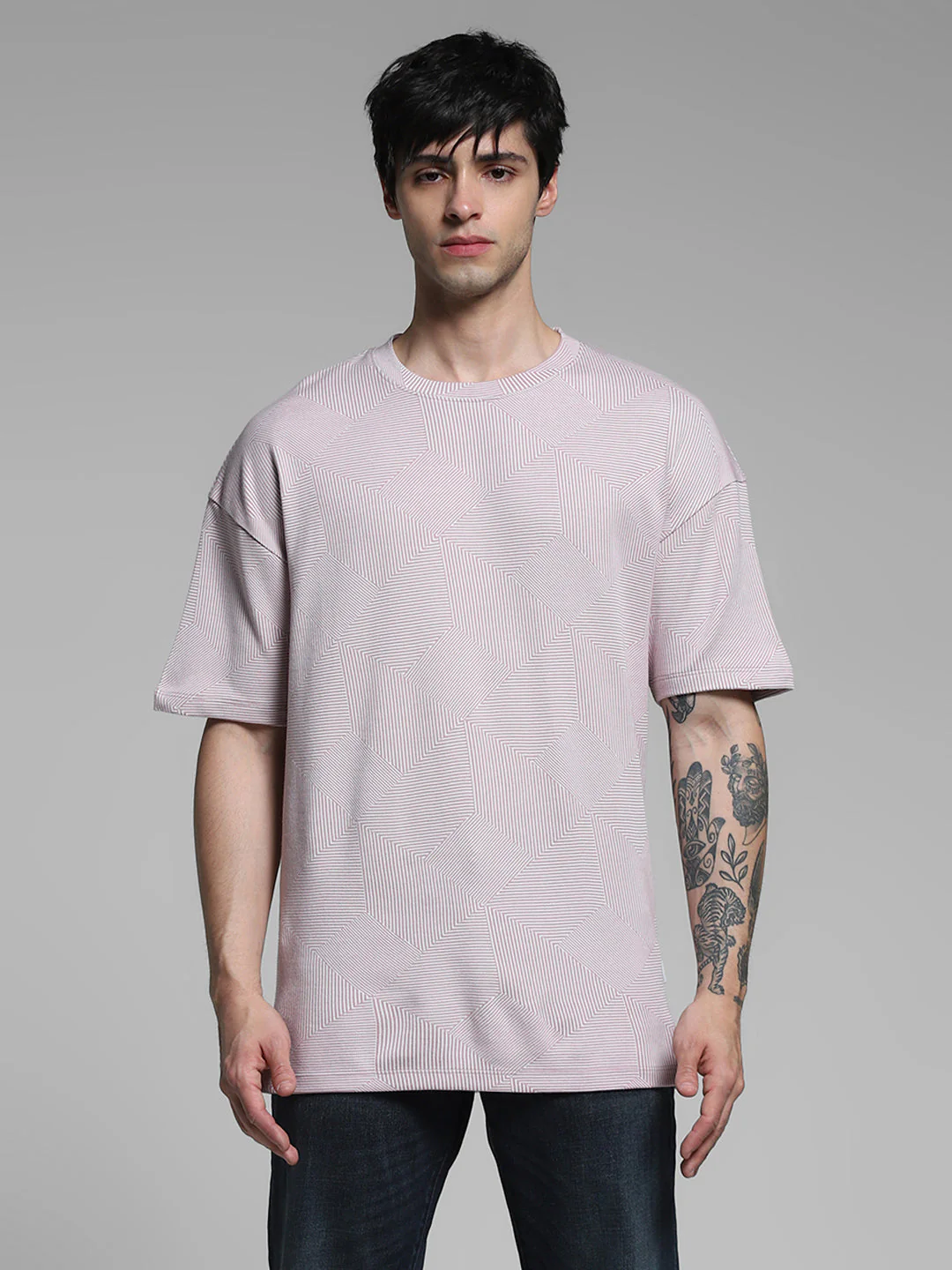 Lilac Crew Neck Oversized T-shirt - Image 8