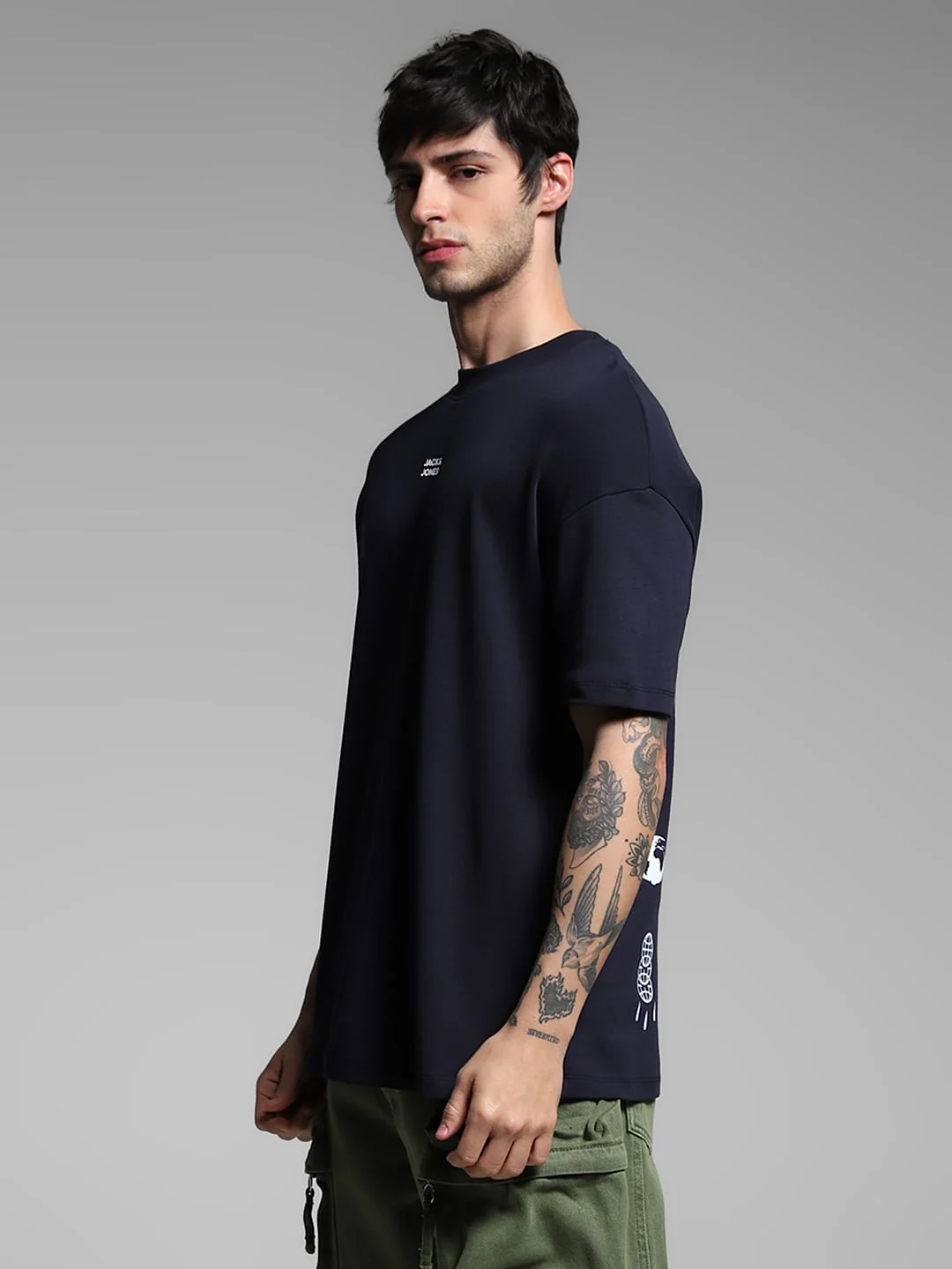 Blue Graphic Print Oversized T-shirt - Image 3