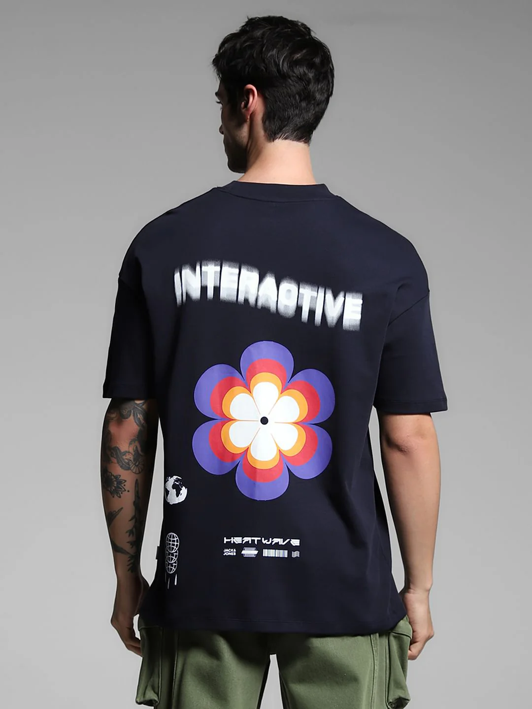 Blue Graphic Print Oversized T-shirt - Image 4